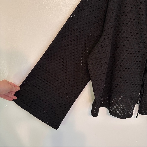 Torrid Festi Lace Tie-Front Crop Top Cardi size 4X Black - Picture 4 of 8